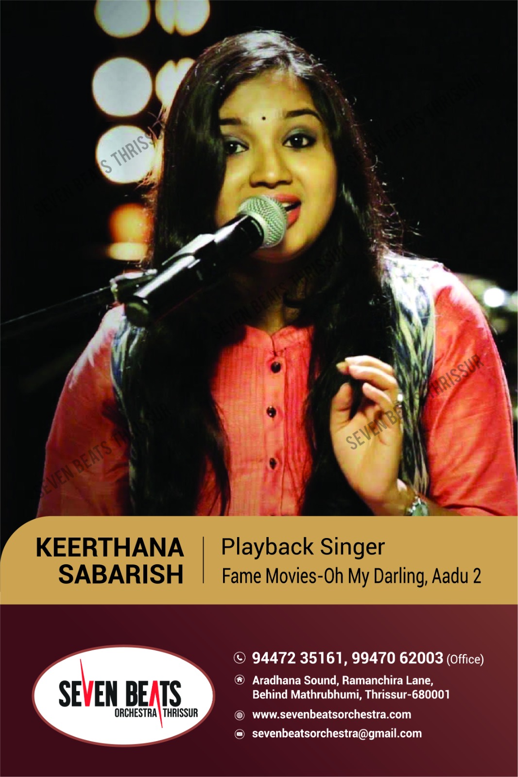 Keerthana Sabarish performing on stage