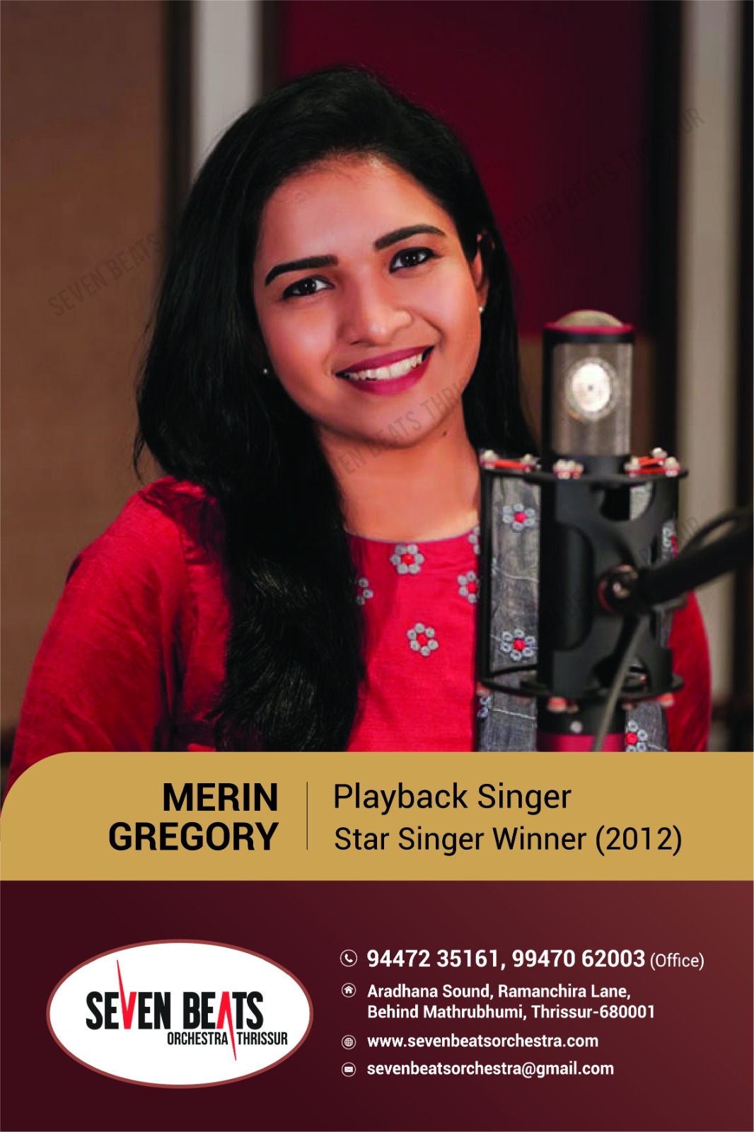 Merin Gregory performing on stage
