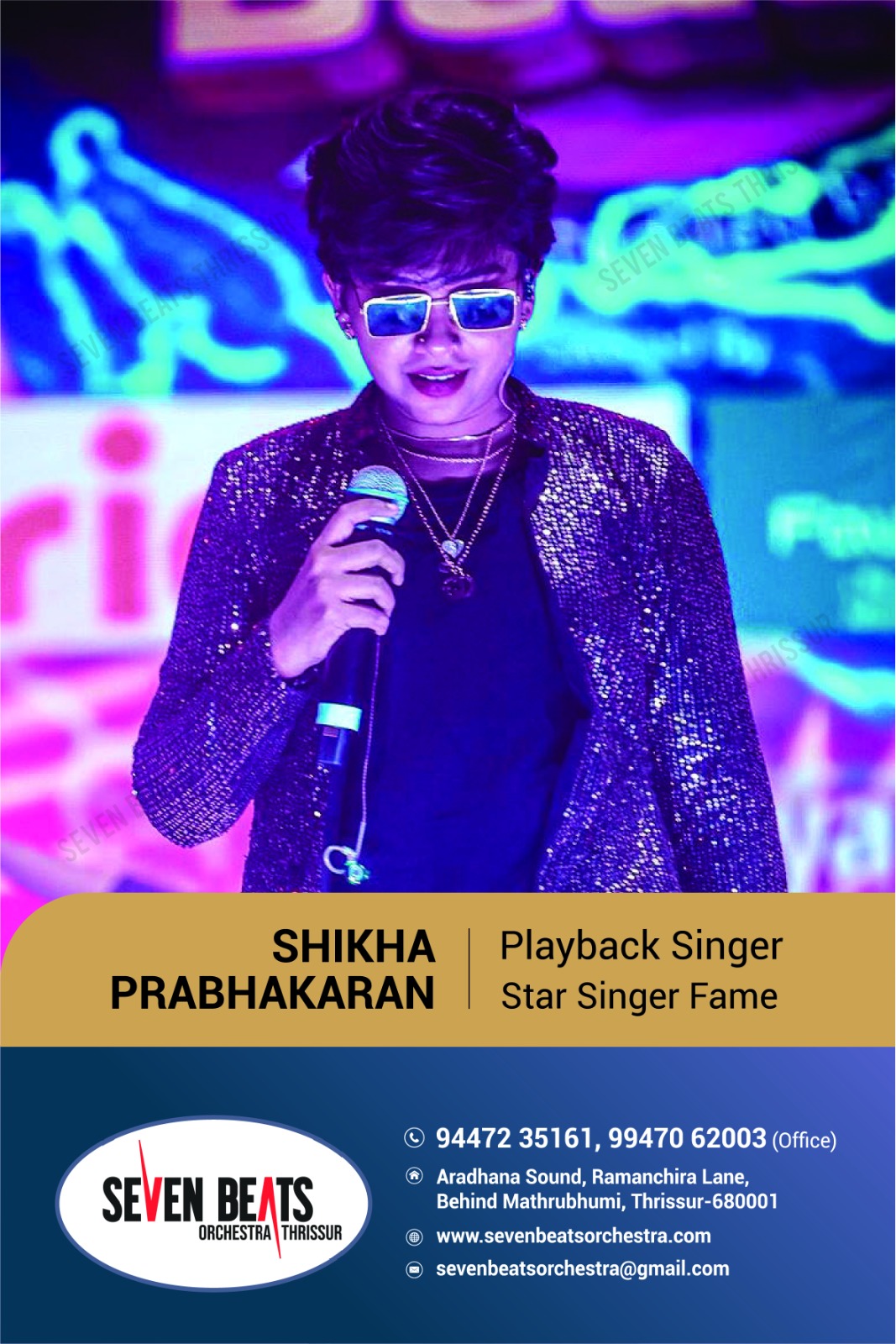 Shikha Prabhakaran performing on stage